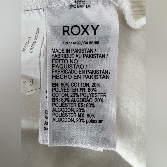 Roxy Women's White Cropped Sweatshirt - Picture 10 of 11